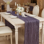12 Pack Dusty Purple Cheesecloth Table Runner 120 Inch Boho Wedding Decor - Image 7