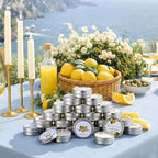 Treela 48pcs Italian Capri Lemon Scented Candle Lemon Candle Tins with Lids - Image 2