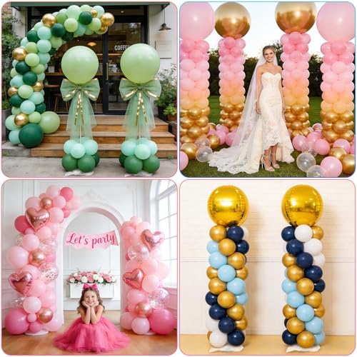 Balloon Column Stand Set of 4, Adjustable 15-79 Inch Metal Spiral Balloon Tower, Reusable Floor Balloon Pillars for Wedding Birthday Baby Shower Graduation Decor - Image 7