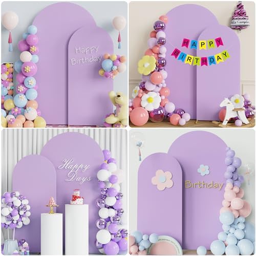 Wokceer Arch Backdrop Cover 7.2FT, 6FT Lavender Arch Covers Stretchy - Image 4