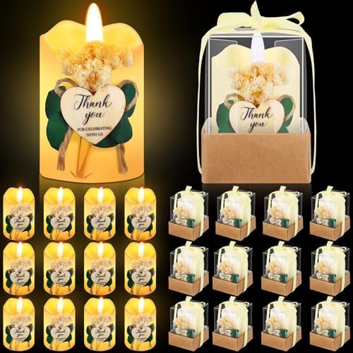 Tujoe 24 Pcs Baptism Party Favors Candles, LED Tea Lights Gift Boxes by Tujoe