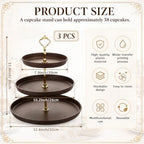 Thenshop 3 Pack 3 Tier Cupcake Stand, Faux Ebony Plastic Serving Tray - Image 2