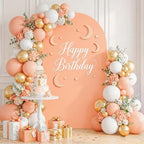 Spandex Arch Backdrop Cover Peach Wedding Arch Cover 7.2 FT Fitted Arched Covers Stretchy Backdrop Chiara Arched Stand Covers Round Top Chiara Frame Backdrops for Birthday Party Decoration - Image 6