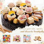 Wenqik 16 Inch Black Cake Stand Set Metal Round Cake Dessert Stand, Wedding - Image 5