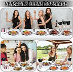 400 Pcs Disposable Pink Cow Print Tableware Set for 50 Guests - Image 5