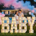Baby Marquee Letters, 4FT Light Up Letters Baby Shower Decorations by Mixifox