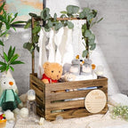 Barydat Wooden Baby Shower Crate Closet Set, Brown - Image 5