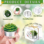 MTLEE 48 Sets Succulent Cactus Tealight Candles Wedding Favors Gift Boxed - Image 2