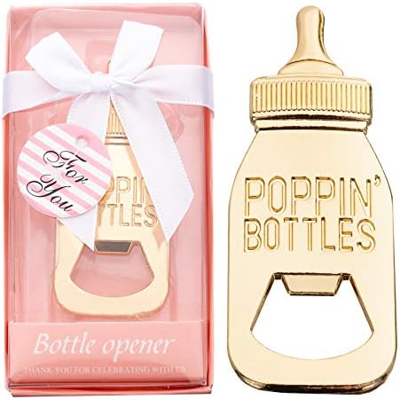 24 Packs Poppin Bottle Opener for Baby Shower Favors,Gifts,Decorations and Souvenirs for Guests by YKLIGTNPARTYFAVORS