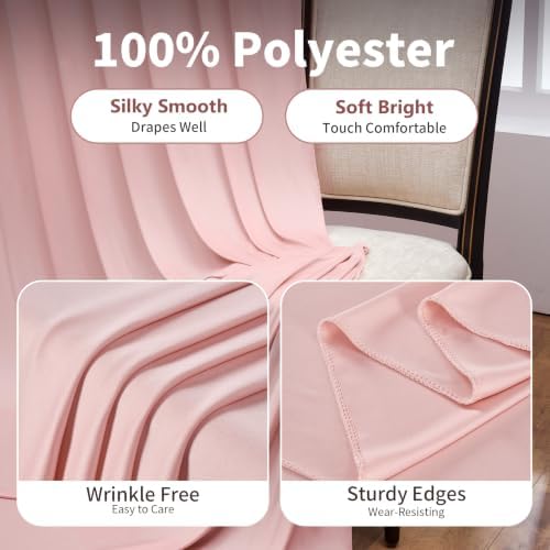 20ft×10ft Wrinkle Free Dusty Pink Backdrop Curtain for Parties - Image 4