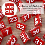 Tuanse Table Numbers 1-50 Acrylic Double Sided Tents for Restaurant, Red - Image 3