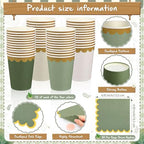 Mimorou 342 Pcs Sage Green Party Supplies Plates Napkins Cups - Image 4