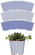 Succulent Pot Wraps for Wedding Favors, Baby Shower or Bridal Shower | Fits Most 2 Inch Square Pots | Peel and Stick Vinyl Wraps | Does Not Include Mini Live Plant or Pot (100 Wraps, Blue Waves) by PRODUCT80