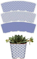 Succulent Pot Wraps for Wedding Favors, Baby Shower or Bridal Shower | Fits Most 2 Inch Square Pots | Peel and Stick Vinyl Wraps | Does Not Include Mini Live Plant or Pot (100 Wraps, Blue Waves) by PRODUCT80