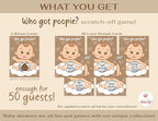 Party Hearty Baby Shower Scratch-Off Game, Poopie Emoji Cards - Kraft Boy (Pack of 3) - Image 2