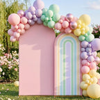 Mindsoft 2 Pcs Arch Backdrop Cover Fabric,Macaroon Pink,6ft+5ft by Mindsoft