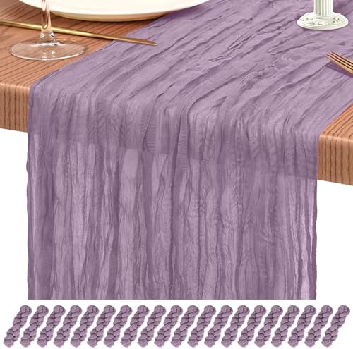 20 Pack Purple Cheesecloth Table Runner Wedding Birthday Table Decor by Showgeous
