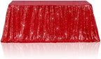 Poise3EHome Red Sequin Tablecloth 90×156 Inch Rectangle Sparkly Fabric Table Cloth for Birthday Wedding Christmas Party Holiday Baby Shower Decoration - Image 6