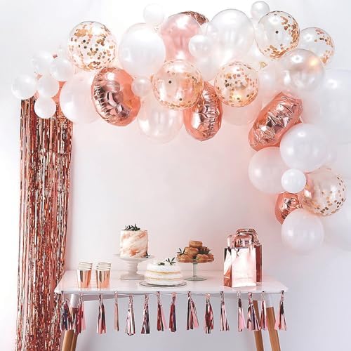Ginger Ray Rose Gold Balloon Arch Kit - 70 Pc. by FunExpress
