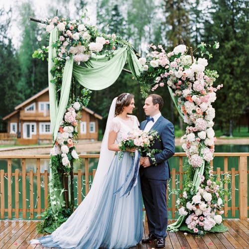 10 Pack 10ft Sage Green Chiffon Table Runners Wedding Table Runner Sheer Romantic Tulle Table Runner for Christmas Wedding Bridal Tea Party Baby Shower Birthday Party Table Decorations(120 x 12 in) - Image 4