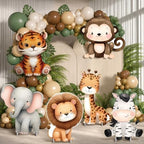 6 Pcs Large Safari Animals Cardboard Cutouts Wildlife Jungle Party Decoration for Birthday Supplies Zoo Animal Baby Shower Birthday Decoration Forest Camp Themed Decor Photo Booth Props - Image 2