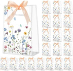 Geyoga 24 Pcs Party Clear Favor Bags with Handles, Wildflower by Geyoga