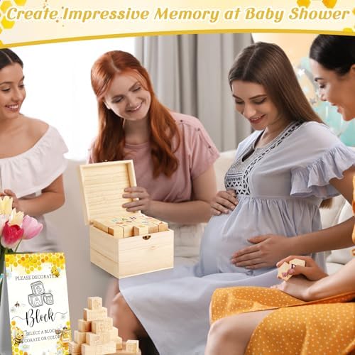 Marsui 136 Pcs Baby Shower Blocks to Decorate Game Kit, Bee - Image 7