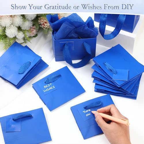Zhanmai 4.7 x 2.4 x 3.9 Inch 100 Pcs Mini Gift Bags Bulk, Dark Blue - Image 5