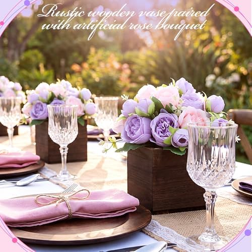 6 Sets Artificial Peonies Flower Table Centerpieces, Mixed Purple - Image 4