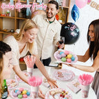 450 Pcs Tableware Set, Serve 50, Pink, Bear Baby Shower - Image 4