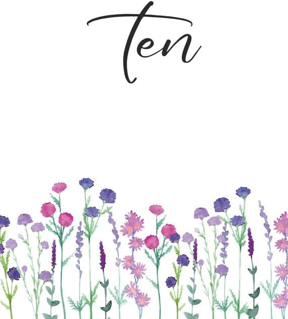 Wildflower Design Table Number Cards Double Sided Party Table Numbers for Reception Baby Shower Anniversary Birthday Bridal Party 5x7 100 Pcs by Unknown