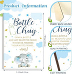 TrelaCo Blue Elephant Cool Baby Shower Games Bottle Chug Sign Wooden Elephant Theme Gift Sets Gender Reveal Party Favors and 12 Pcs Baby Bottle Shower Favor for Games Gender Reveal - Image 4