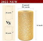 3PCS Glitter Tulle Rolls 6 Inch by 50 Yards Glitter Sequin Tulle Fabric (Gold, Red, Emerald Green) - Image 2