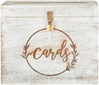 Wooden Wedding Card Box with Lock and Card Slot for Reception, Party W13 - Image 3