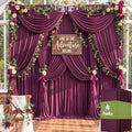 20ftx12ft Maroon Backdrop Curtains for Wedding Party 4 Panels 5×12FT Tall by LeegleriTableSkirt