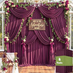 20ftx12ft Maroon Backdrop Curtains for Wedding Party 4 Panels 5×12FT Tall by LeegleriTableSkirt