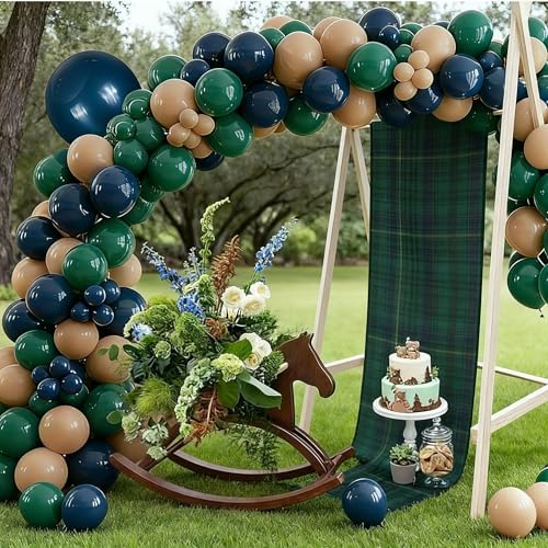 6 Pcs 72 x 13'' Christmas Table Runner, Green and Blue - Image 3
