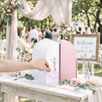 Wenqik Arched Acrylic Wedding Card Box with Pink Writable Standee - Image 5