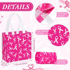 Lingvee 50 Pack Breast Cancer Awareness Gift Bags Bulk for Party - Image 2