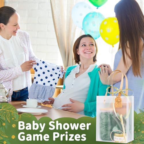 46Pcs Baby Shower Prizes for Game Winners Gifts Wedding Bridal Shower Gifts Including Glass Cans Notebooks Soy Candles Hair Clips for Baby Shower Wedding Bridal Shower Game Prizes (Green, 4 Sets) - Image 5