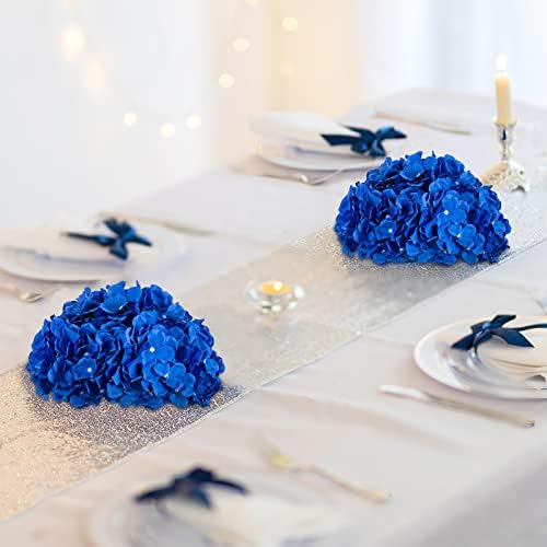 BLOSMON Hydrangea Artificial Flowers Ball Centerpieces Royal Blue Set of 10 - Image 6