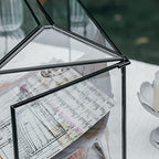 NCYP Small Wedding Glass Cards Box with Slot and Lock, 10.2 x 5.9 x 7.9 Inch, Black Geometric Cards Holder for Micro Wedding Reception, Wishing Well - Slot Length 6.3'' (Glass Box Only) - Image 6