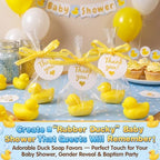 Leelosp Duck Soap Party Favors Gift with Transparent Bags and Thanks Tag for Baby Shower Guest Reveal Baptism Shower Wedding Birthday Summer Party Favor Decorations Supplies (100 Sets,Yellow) - Image 2