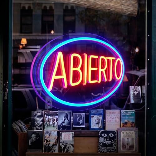 Abierto Open Neon Sign for Business, Spanish Large Open LED Light up Sign, Open Neon Lights for Bar Restaurant Coffee Salon Store Shop Wall Window Display,Business Open Sign - Image 4