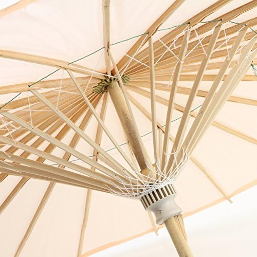 Koyal Wholesale 32" Peach Paper Parasol Umbrella 4 Pack, Large Paper Umbrella Bulk, Paper Parasol Wedding Umbrellas, Peach Parasol Umbrella Bridal Party Decor Photo Props, Sun Parasols for Shade - Image 5