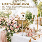 Radezon 12 Pack Silver Table Number Holders, 8inch Weighted Base Place Card Holders for Outdoor Wedding, Windproof Sturdy Metal Photo Stands for Reception Tables, Parties & Events - Image 7