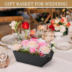 AFOROEOA 6 Pack Black Baskets For Gifts Empty, 10x8 Thick Paper Basket with 6 Clear Bags and 6 Pull Bows, Black Empty Gift Baskets for Halloween Corporate Birthday Wedding Luxury Gift Wrapping - Image 7