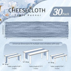 30 Pack Cheesecloth Table Runner 10FT Dusty Blue Table Runner Boho Gauze Cheese Cloth Table Runners Long Rustic Sheer Table Decorations for Wedding Party Baby Bridal Shower Birthday Holiday Home - Image 2