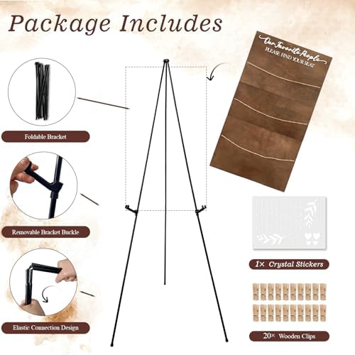 OurWarm Seating Chart for Wedding Reception Display, 29.5x16.5 Inch Rustic Wedding Seating Chart Board with Display Stand, Please Find Your Seat Sign for Baby Shower Wedding Reception Decorations - Image 4