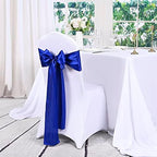60 Pcs Royal Blue Chair Sashes Satin Chair Bows Sashes for Party, Hotel, Wedding, Reception, Restaurant Event Decoration (7 x 108 inch) - Image 5